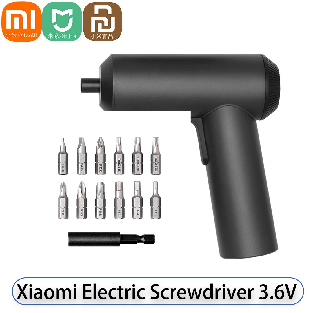 

Xiaomi Mijia Smart Electric Screwdriver 3.6V 2000mAh 5N.M Torque Electric Screwdriver Household With 12Pcs S2 Screw Bits Tools