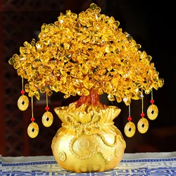 1PC Natural Crystal Fortune Tree Money Bag Tree Money Tree Business Craft Gift Decoration