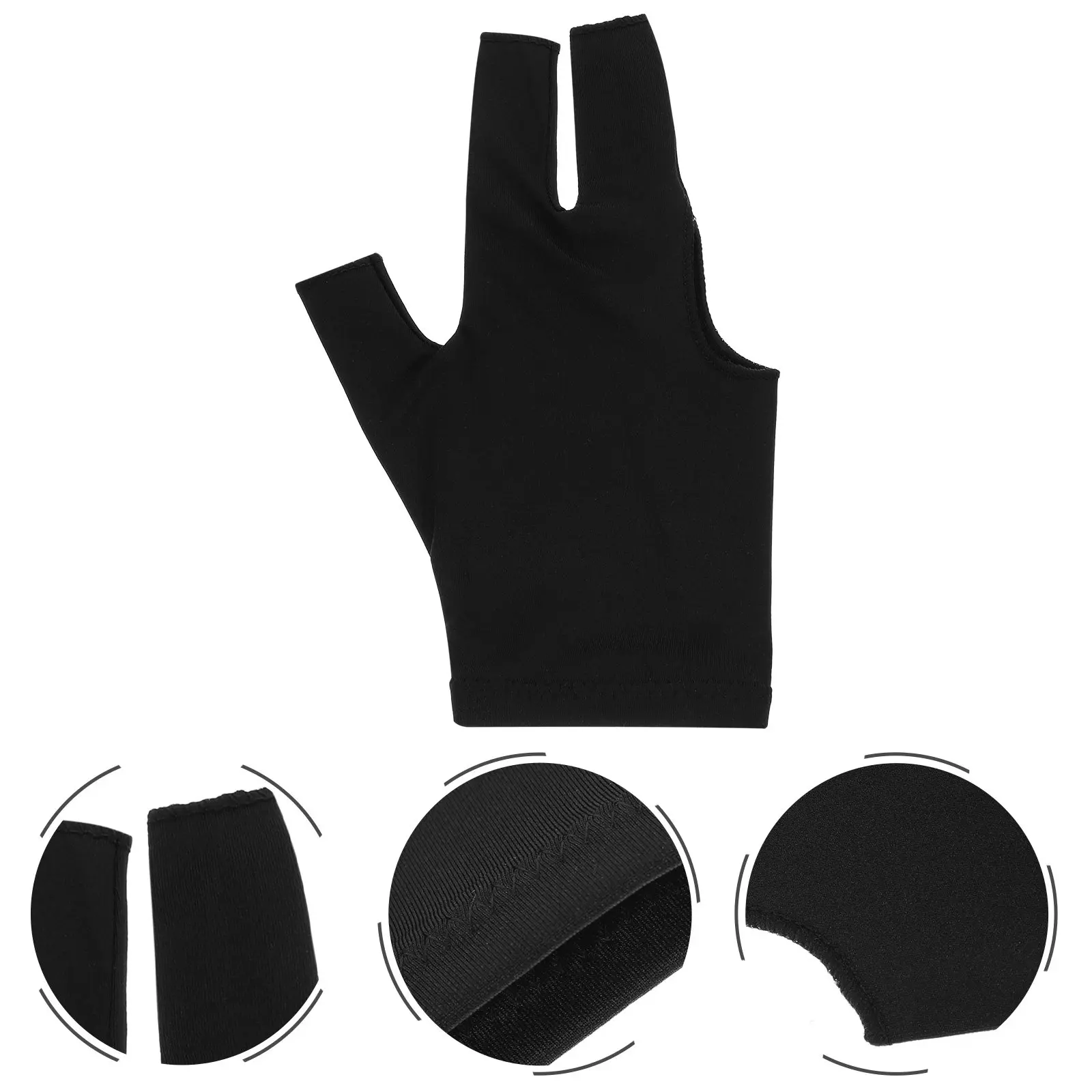 

1 Pair Elastic Pool Cue Gloves Exposed Finger Breathable Comfortable Wear-Resistant Billiard Snooker Sports Protective