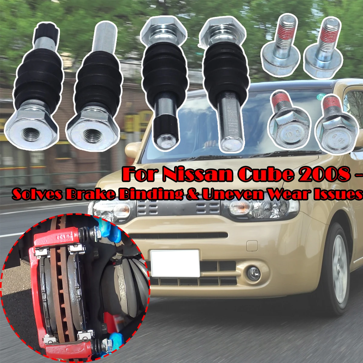 

For Nissan Cube Leaf Subaru Impreza Front Rear Brake Caliper Slider Guide Pins Bolt Left Right Housing Bellows Sleeve Boot Seal