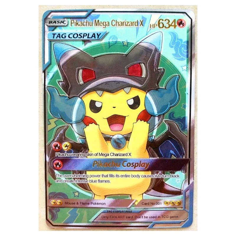 10pcs/set Cosplay Mega Laser Engraving Flash Toys Hobbies Hobby Collectibles Game Collection Anime Cards
