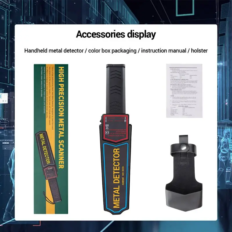 Md303b Metaaldetector Beveiligingsscanner Handheld Metaaldetector Wand Kleine Draagbare Inspectie Scanning Instrument Professionele