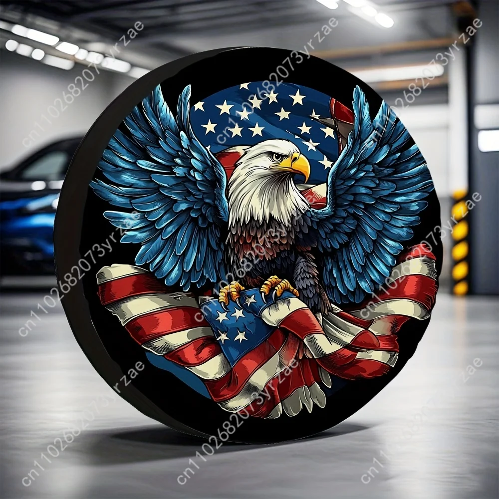 

Eagle American Flag Various Models Car Tire Cover Sand Dust Prevention Protect Wind Rain Tire Cover Sturdy Durable Tire Covers