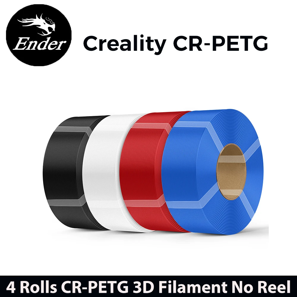 

Creality PETG 4 Rolls Refill Filament 4KG No Reel PETG 1.75mm 3D Filament for All 3D Printer on Reusable Spool 4pcs 1KG Filament