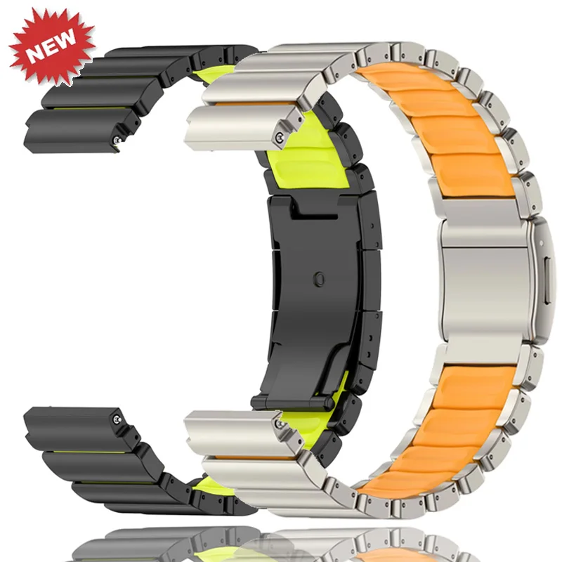 22mm Titan-Metallarmband für Huawei Watch GT 7 6Pro GT5/4 46mm Luxuriöses Magnetisches Gummiarmband für Huawei Watch 5 46mm Ultimate2