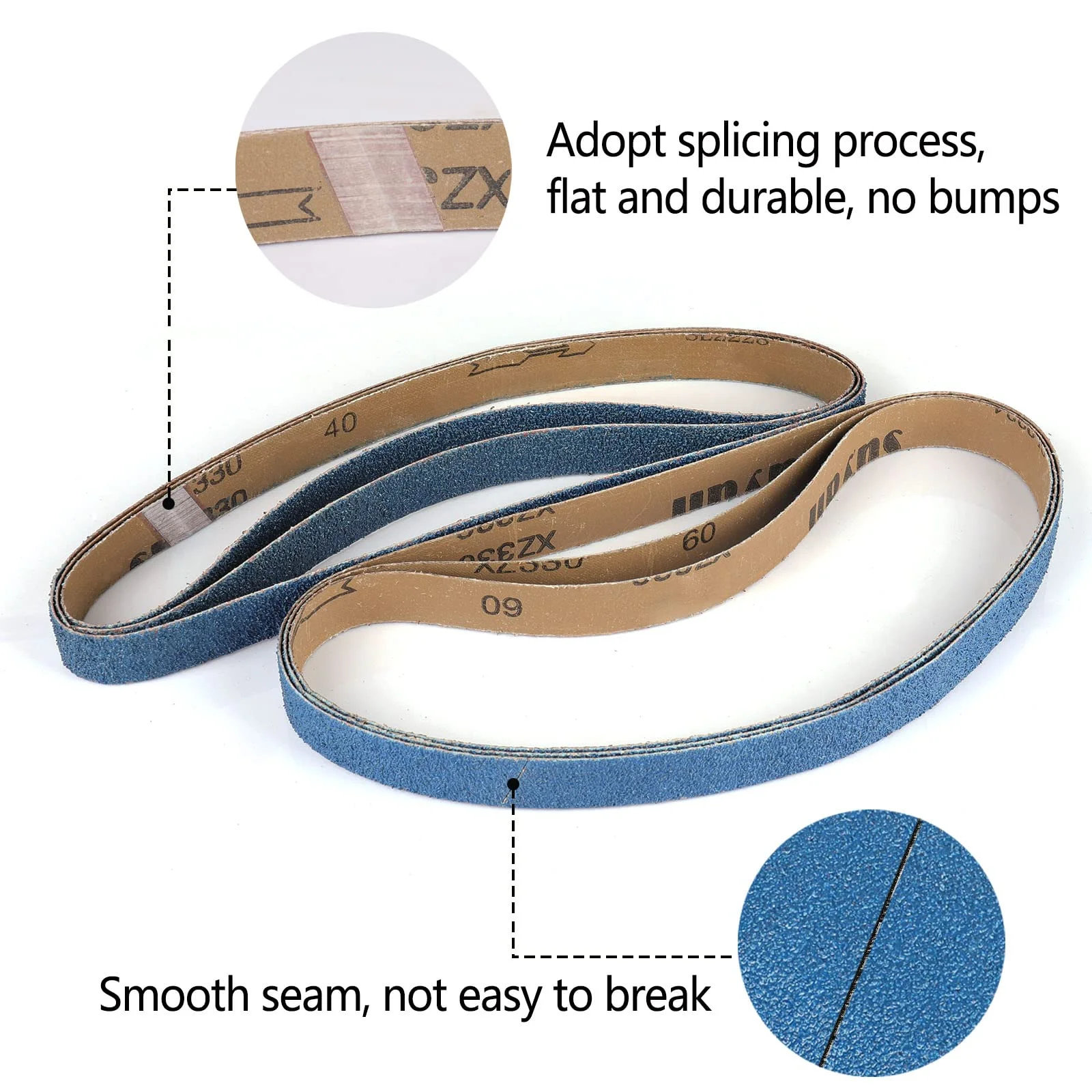 1/2 x 30 Inch Zirconia Sanding Belts for Belt Sanders,40 60 80 120 Assorted Grits, 762X13mm Sanding Belts for Knife 50PC