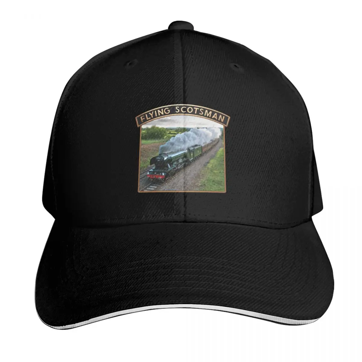Flying Scotsman And Nameplate Baseball Cap Sun Protection UPF 50+ Breathable Mesh Back Adjustable Buckle Closure