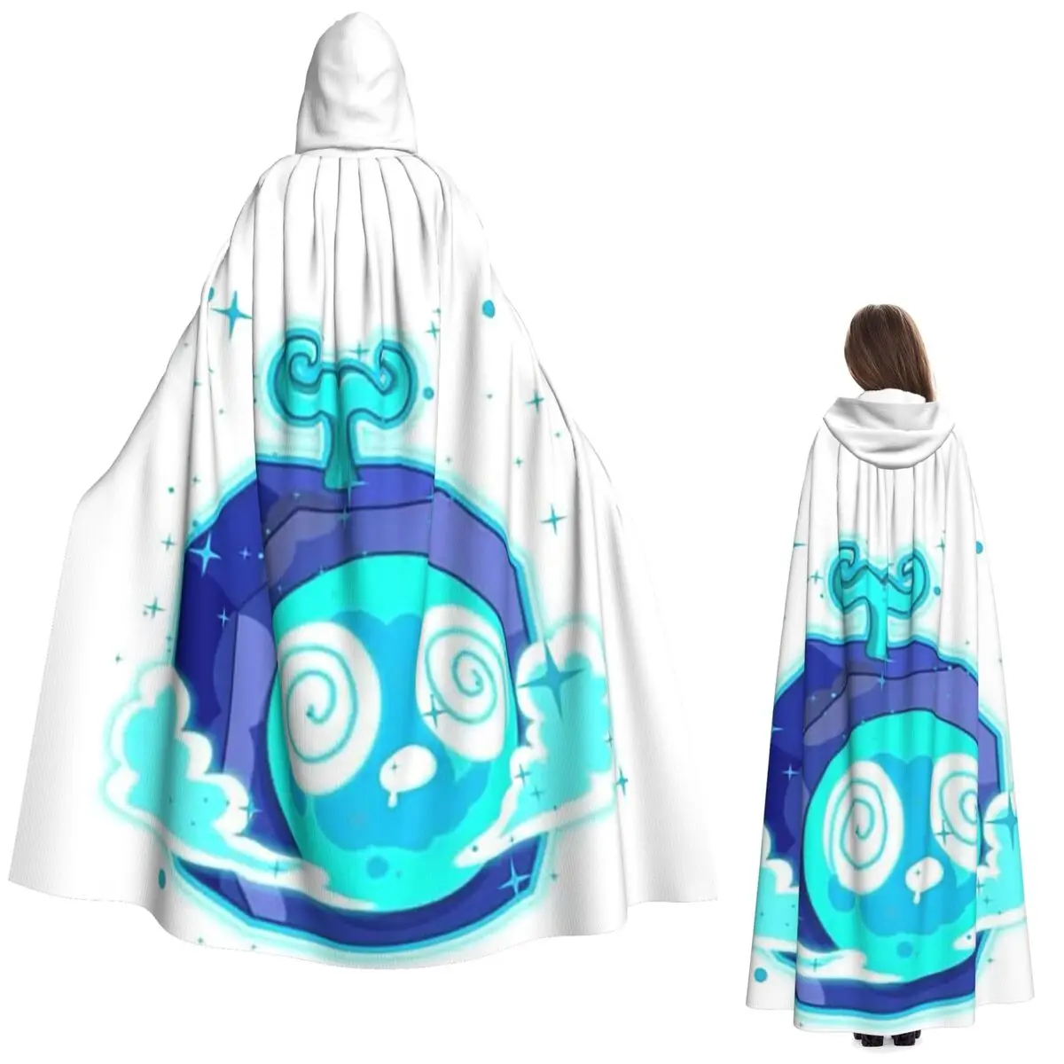 لعبة Blox Fruits عباءة طويلة بغطاء للرأس للساحرة في القرون الوسطى زي تنكري معطف الهالوين للبالغين للجنسين #1