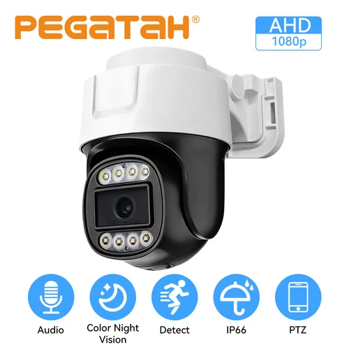 PEGATAH CCTV AHD 2MP cámara PTZ a todo Color visión nocturna UTC Coaxial BNC Audio Coaxial PTZ Control TVI CVI 4 en 1 cámara de seguridad analógica