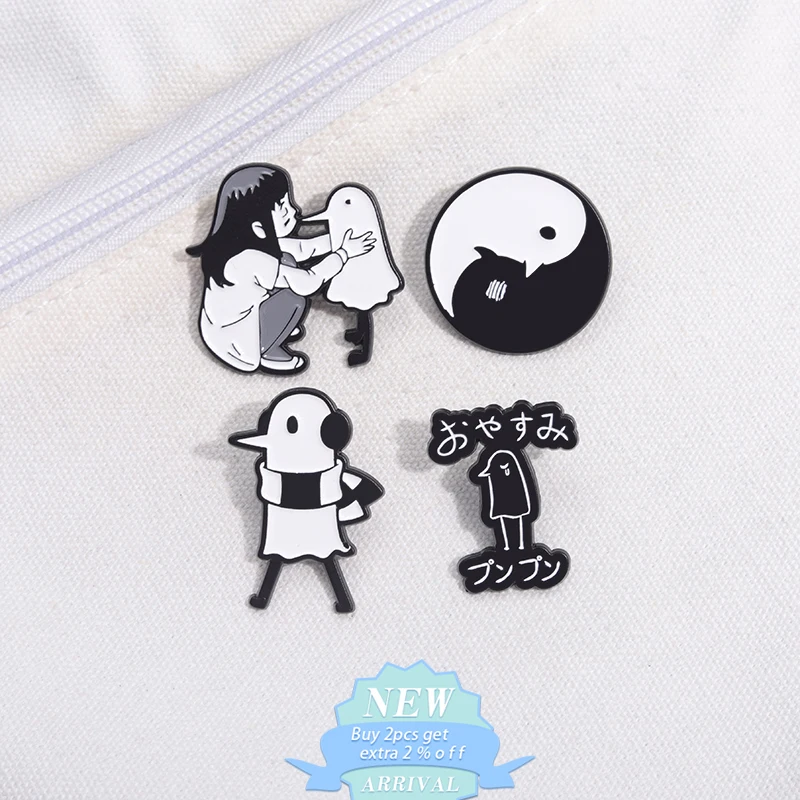 Graffiti Like Chick Enamel Pin Good Night Punpun Curability Anime Comic Brooch Lapel Backpack Badge Jewelry Gift For Fans Friend