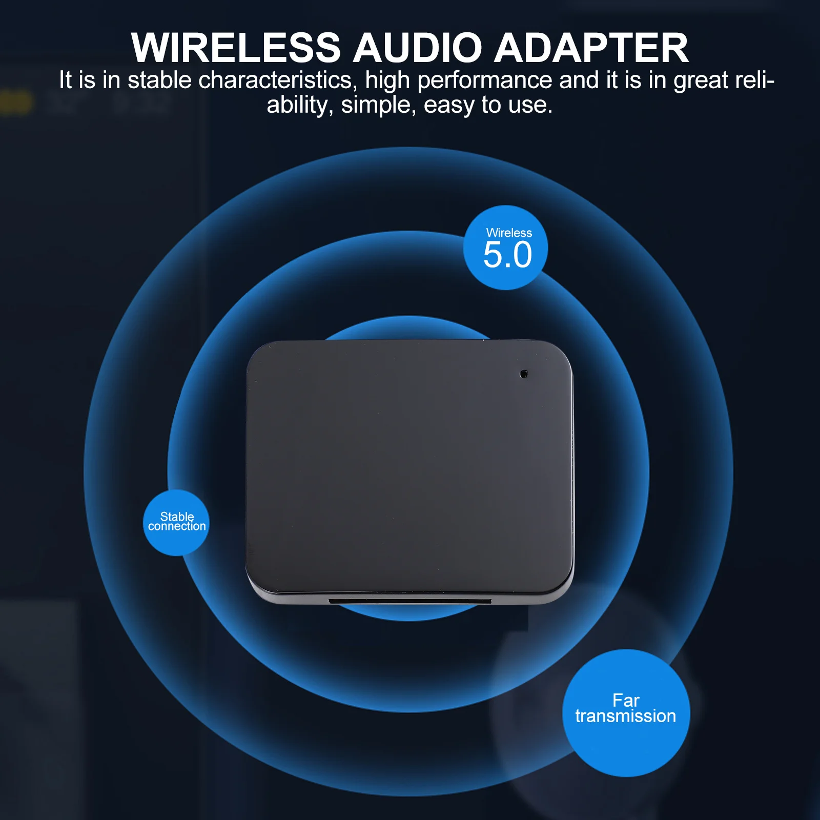 

Audio Receiver 30pin Durable Wireless Adapter 5.0 Version High Quality Music Signal Stable Wireless Audio Receiver