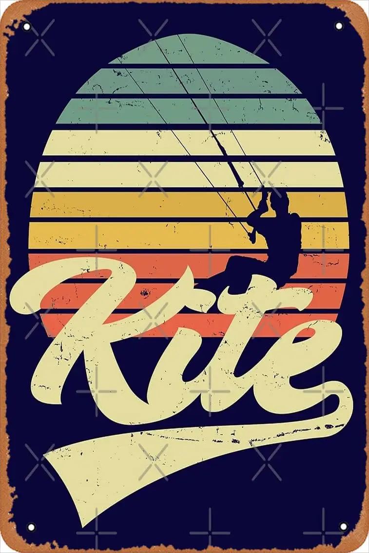 KITE Kitesurfing Kiting Kitesurfing Vintage Retro Kitesurfing - Gift Poster Metal Tin Sign Vintage 8x12 Inch