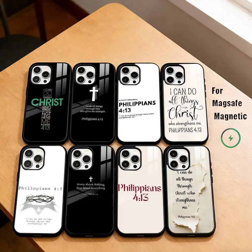 P-PHILIPPIAN  Phone Case For iPhone17,16,15,14,13,12,11 Plus,Pro Magnetic For Magsafe Wireless Charging