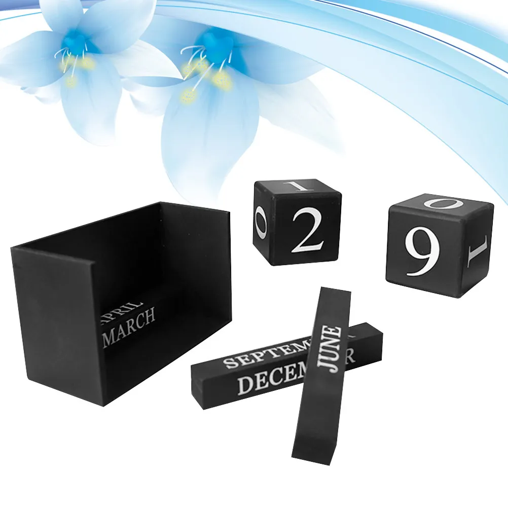 

Деревянный вечный календарь: прочные блоки из темного дерева, белые цифры, для декора дома и офиса, ручное указание даты