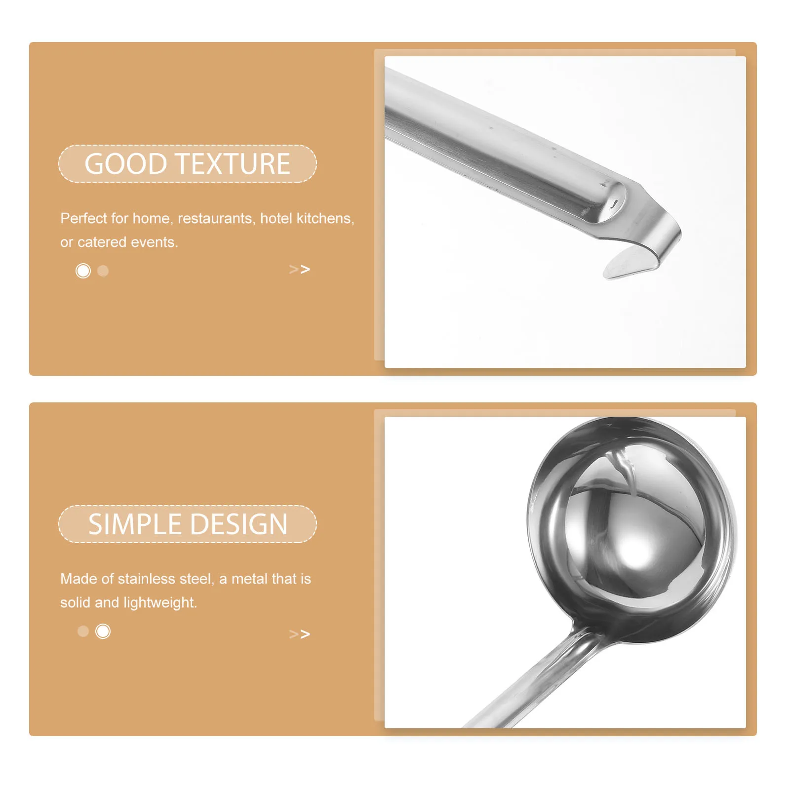 

Stainless Steel Soup Ladle 13Cm Long Handle Hook Design For Serving Soups Sauces Gravy Stews Kitchen Restaurant Use