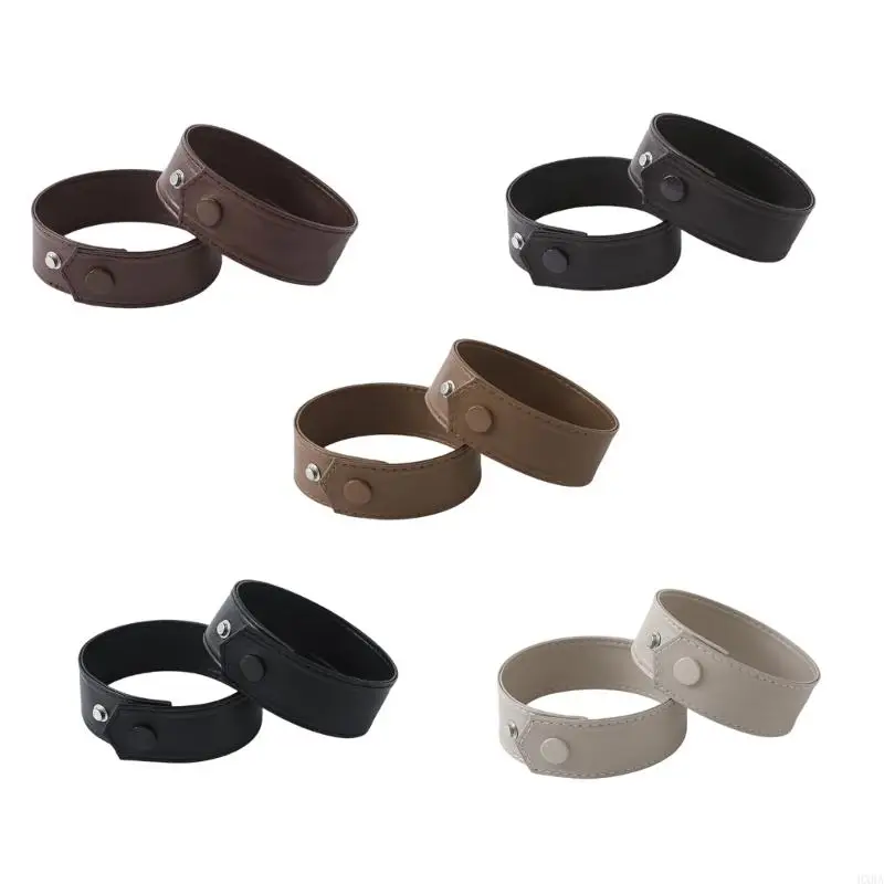 

HXBA 2pcs Stylish Leather Wristband Adjustable Leather Strap Bracelet Trendy Bracelet