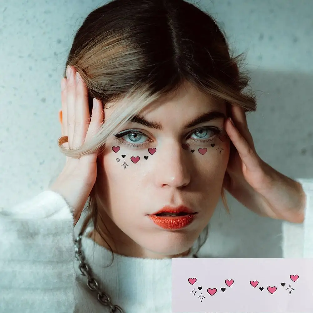 No Irritation Face Tattoo Stickers Disposable Sweatproof Blush Face Patch Waterproof Environmentally Temporary Tattoo Sticker