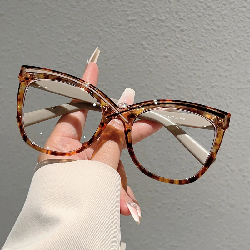 KAMMPT Cat Eye Brille Frauen Neue Mode Oversize Blau Licht Blockieren Optische Rahmen Trendy Luxus Marke Design Dekor Brillen