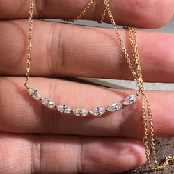 Huitan Fashion Versatile Women Neck Necklace Gold Color Clavicle Chain Necklace Delicate Gift Wedding Party Drop Ship Jewelry