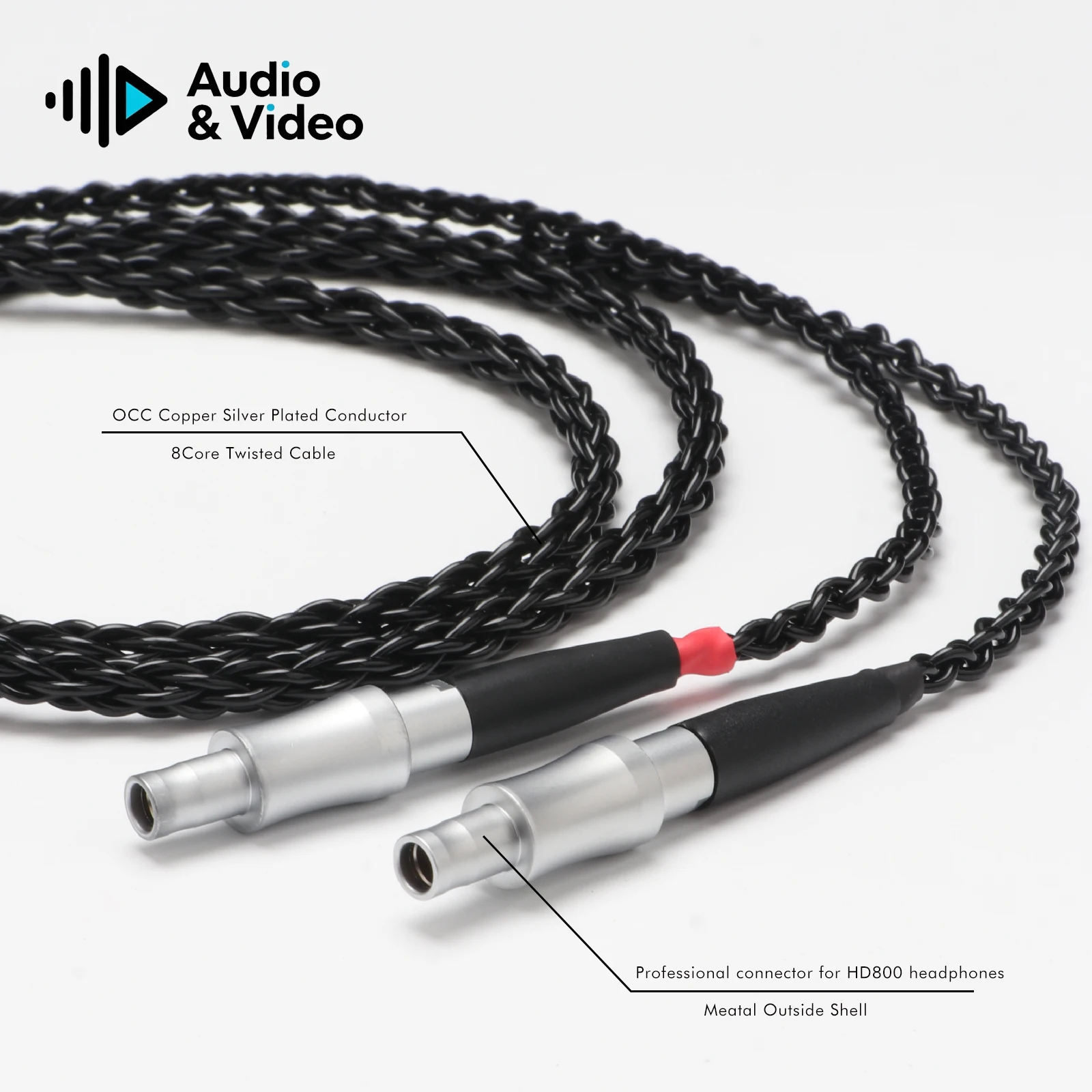 HiFi earphone cable Replacement Cable Compatible with HD800 HD800S HD820 Upgrade Cable High‑Purity Copper Wire for Hi‑Fi Sound