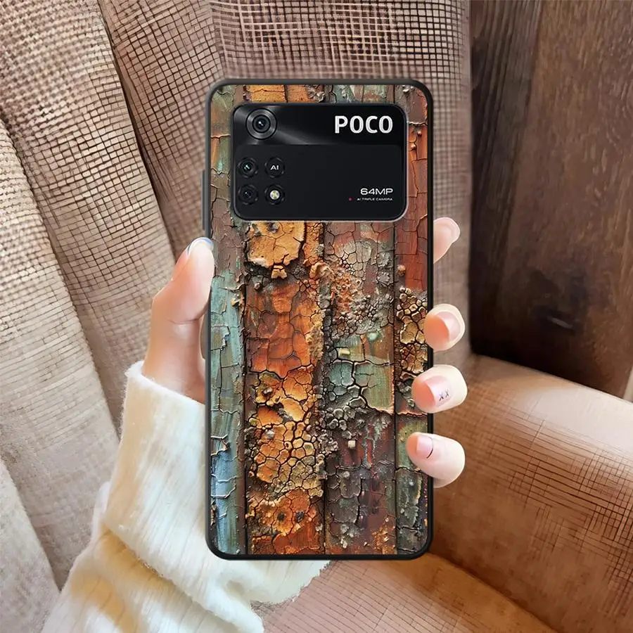 

Чехол для телефона в стиле ретро-ржавчины для Xiaomi Poco F8 F1 C50 M3 M4 M7 Pro X3 X4 X5 X7 Pro C75 C61 F3 C71 M5