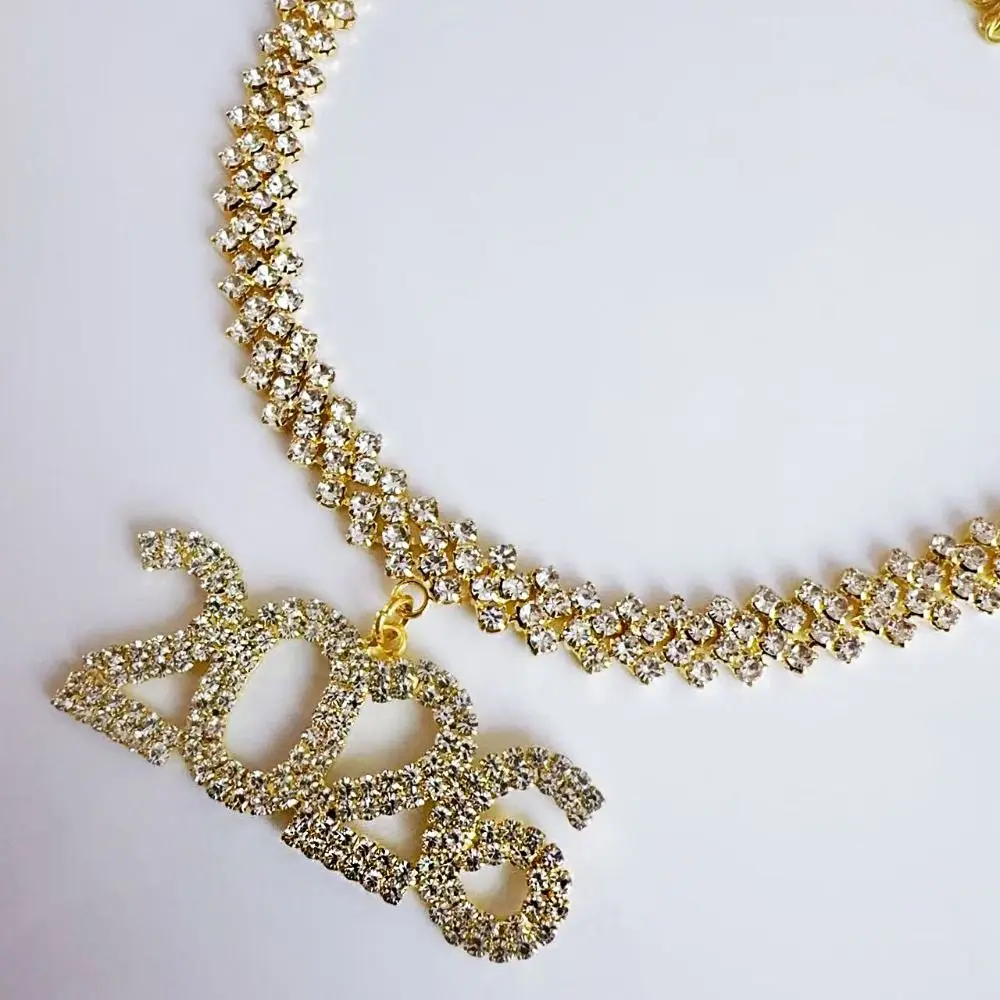 كريستال 2026 قلادة قلادة الحب القلب هندسية حجر الراين الترقوة سلسلة مربع مبالغ فيه 2026 السنة الجديدة مجوهرات الفتيات #5