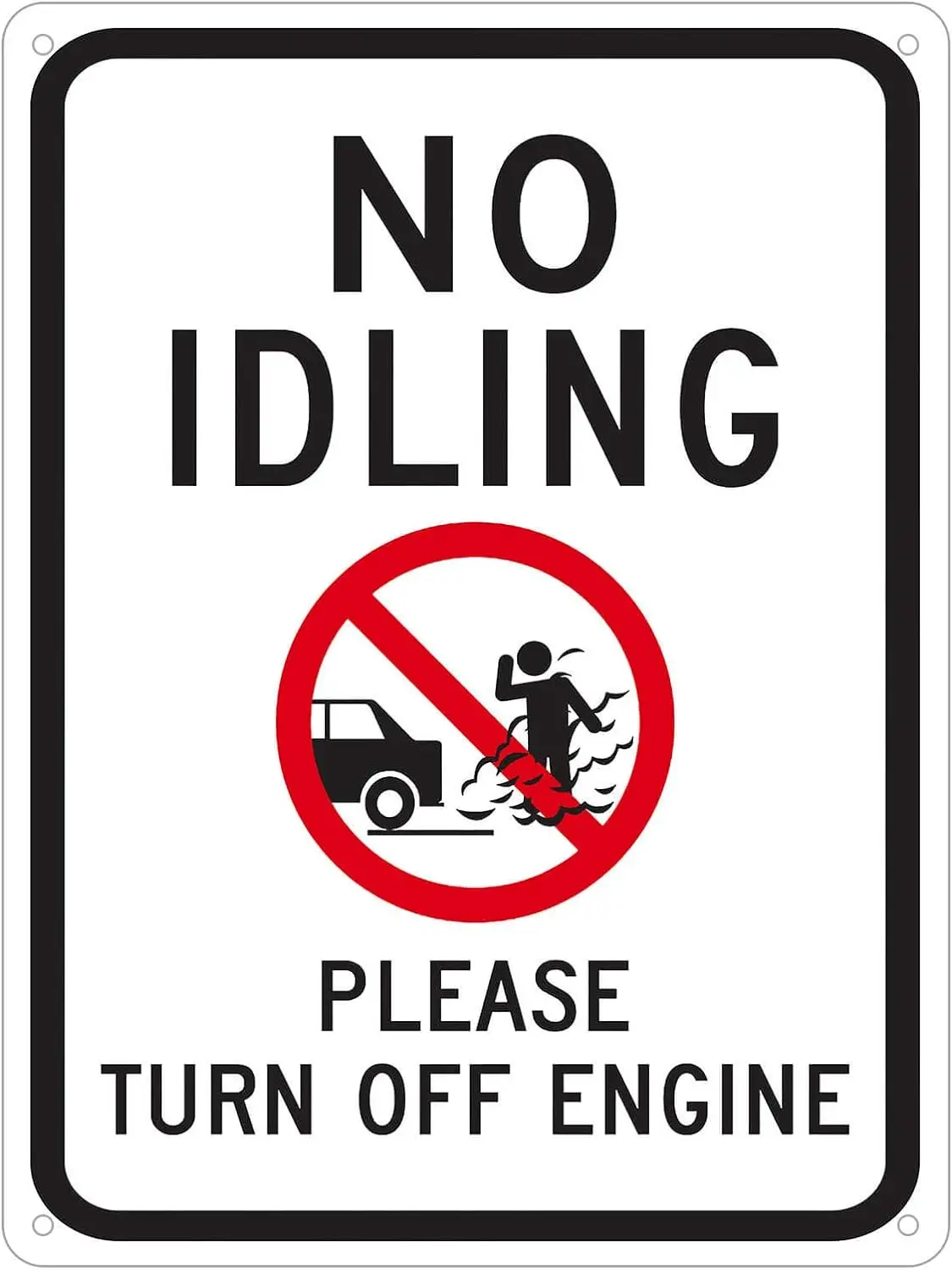 Please Turn Off Engine with No Idling Tin Signs Metal Poster Wall Decor Warning Sign 16 x 12 inches