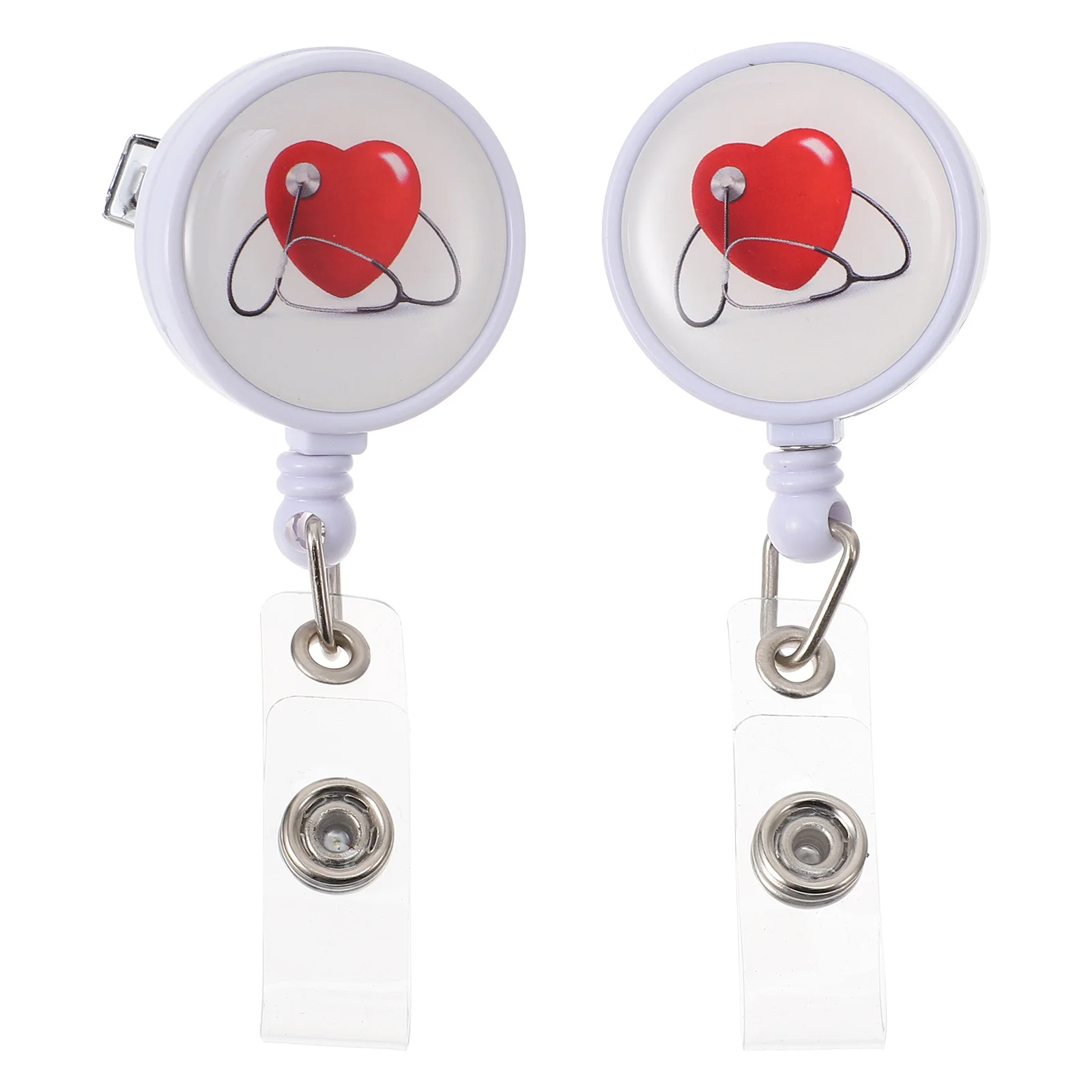 

2Pcs Nurse Badge Retractable Badge Holder Stylish Card Clips Portable Id Name Tag Clamp for Office Restaurant Factory Staff