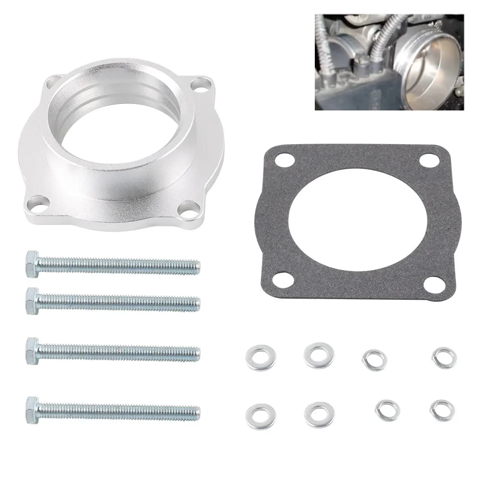 Silver Billet Anodized Aluminum Throttle Body Spacer Fit For 2001-2006 BMW 325i E46 L6 2.5L Engine Parts