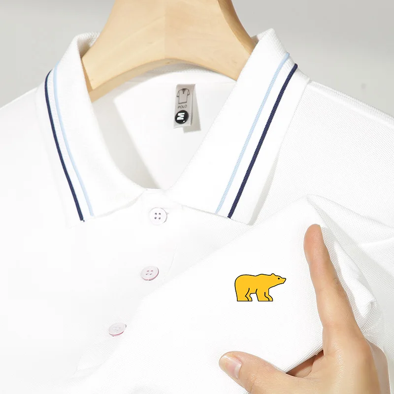 

Summer men's outdoor style short sleeve with embroidered lapel T-shirt High quality casual business men's solid color Polo shirt