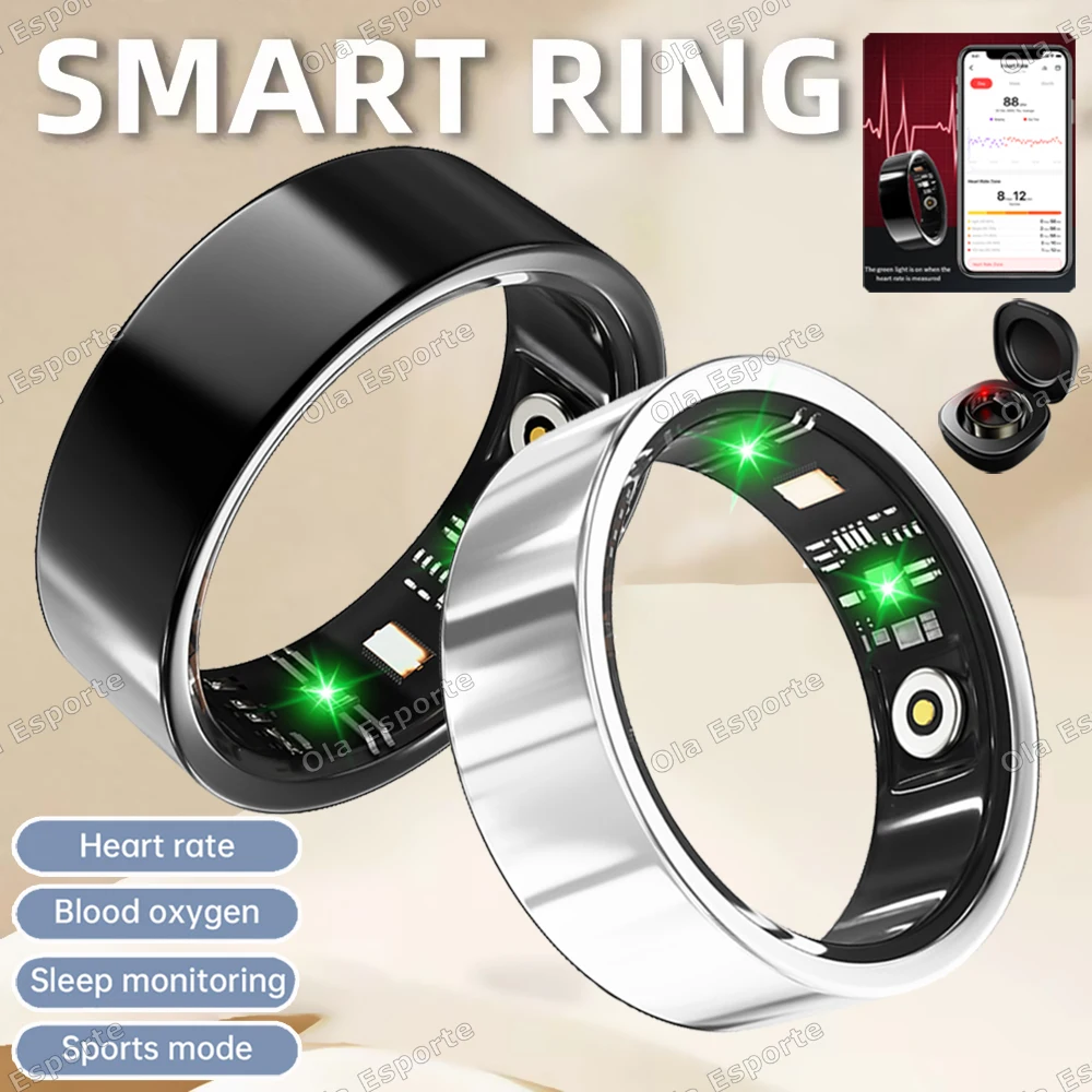 

2026 Новое умное кольцо для мужчин и женщин, пульсометр, оксиметрия, монитор сна, IP68, мультиспортивные режимы, смазка на пальцы для Android iOS