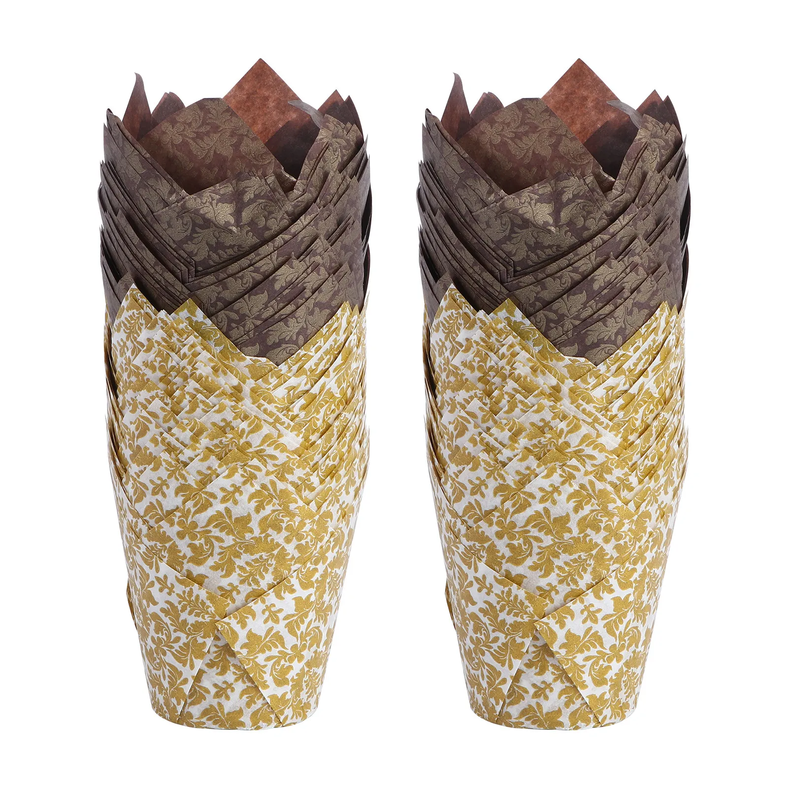 100Pcs Tulip Flame Shaped Paper Cupcake Liners Greaseproof Easy-Release Baking Cups for Muffins Cupcakes Candies Nuts Sprinkles