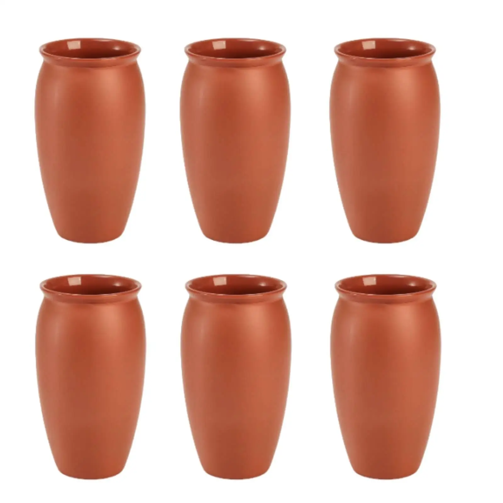 6 Pieces Pottery Drinking Cups Glazed Traditional Mexican Tumbler Cup Dishwasher