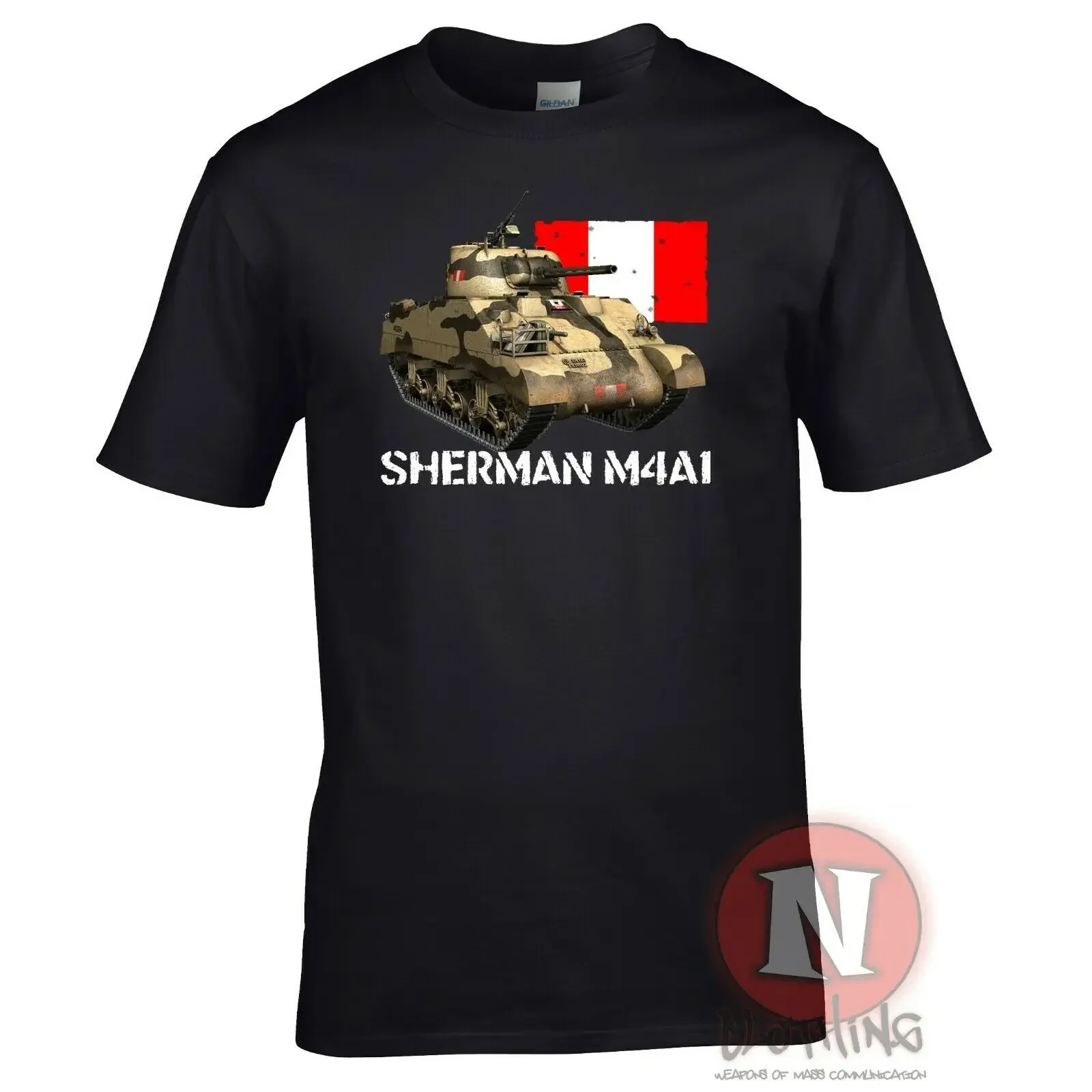 

WWII North Africa Military Vehicle British M4 Sherman Tank T-Shirt 100% Cotton O-Neck Short Sleeve Summer Casual Mens T-shirt