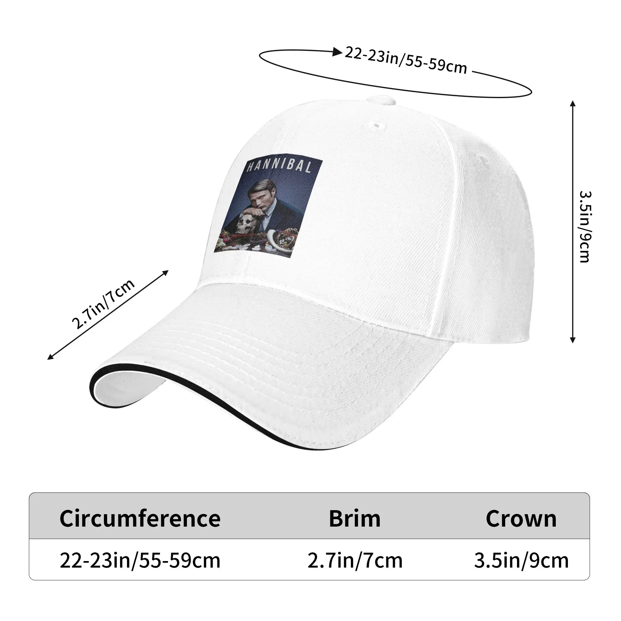 Hannibal Mads Mikkelsen horror movie Merch Cap Baseball Caps Adjustable Hat Hip Hop Summer Unisex Baseball Hats Customizable