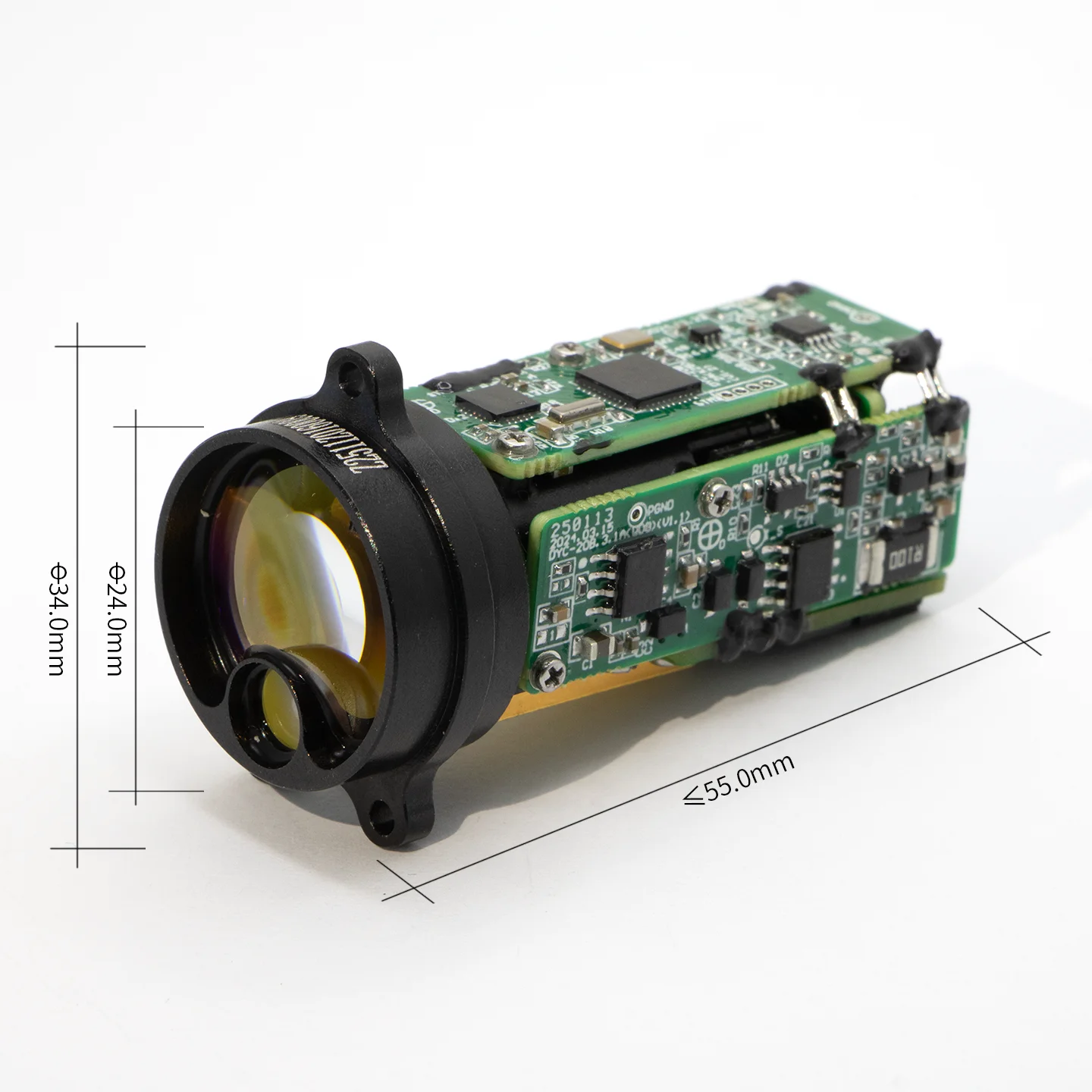 EYOUNG EYC-2500A Compact Aluminum Alloy 1535nm Erbium-Glass Laser Ranging Module 4000m Range 1m Accuracy Industrial IP67 Rated