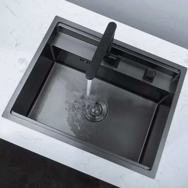 Hot selling Luxury hidden kitchen sink 304 stainless steel undermount concealed sink bowl with folded faucet and drain