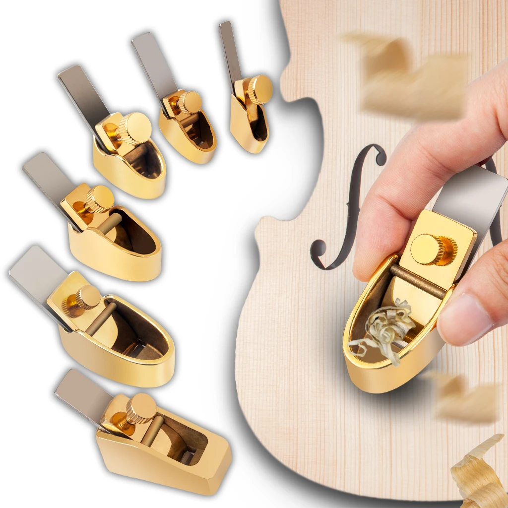 LOOK Pure Brass Planes Violin Viola Making Tools Luthier Tools Woodworking Mini Thumb Plane Cutter Curved Sole Flat Bottom