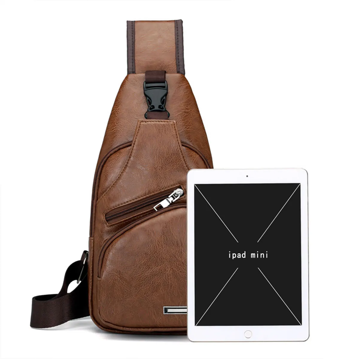 Neue Lässige Herren-Umhängetasche, Outdoor-Sporttasche mit Großer Kapazität, Multifunktionale PU-Business-Crossbody-Tasche für Männer – Detail 8
