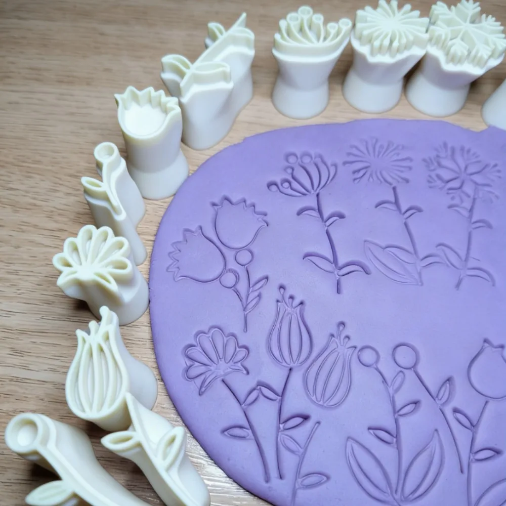 19 Peças Mini Carimbos de Argila com Design Floral e Geométrico, Ferramentas de Cerâmica para Artesanato DIY, Fabricação de Joias, Marcadores e Amantes de Artesanato