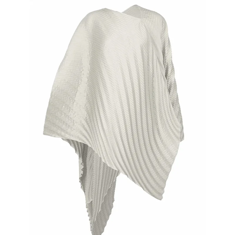 Pleats Pleated Jacket 2024 Fall New Short Jacket Women Solid Color Design Sense Fashion Irregular Medium-length Pleated Hoodie