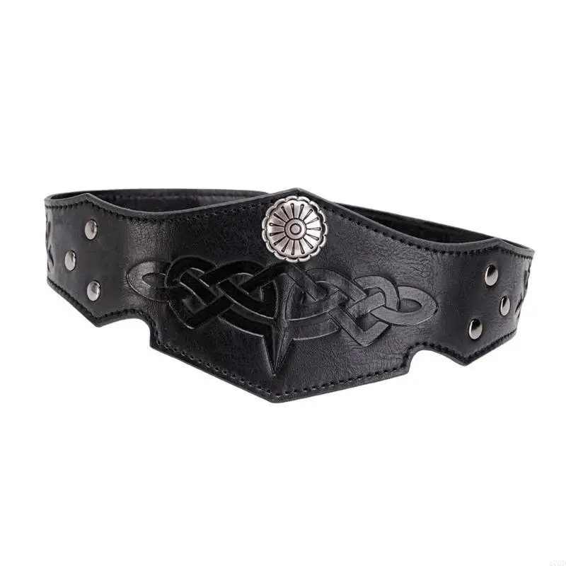 270d medieval relevo couro bandana masculino medieval couro headpiece medieval outfit acessórios para halloween cosplay