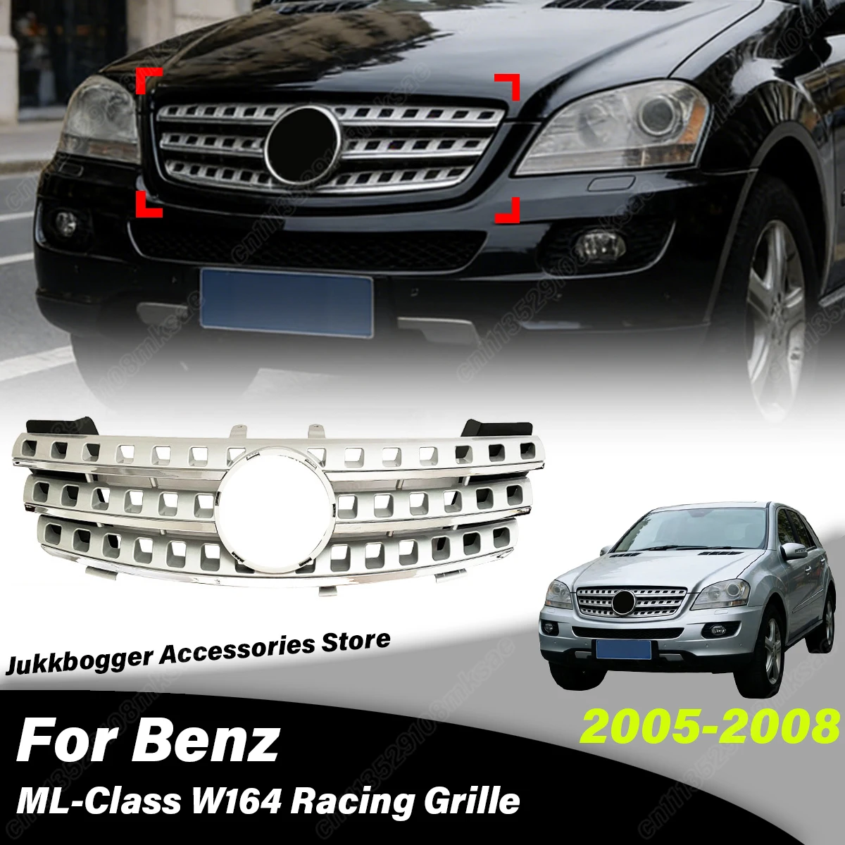 

Для Mercedes-Benz ML-Class W164 2005-2008: Декоративная передняя решетка радиатора для отвода тепла, аксессуары