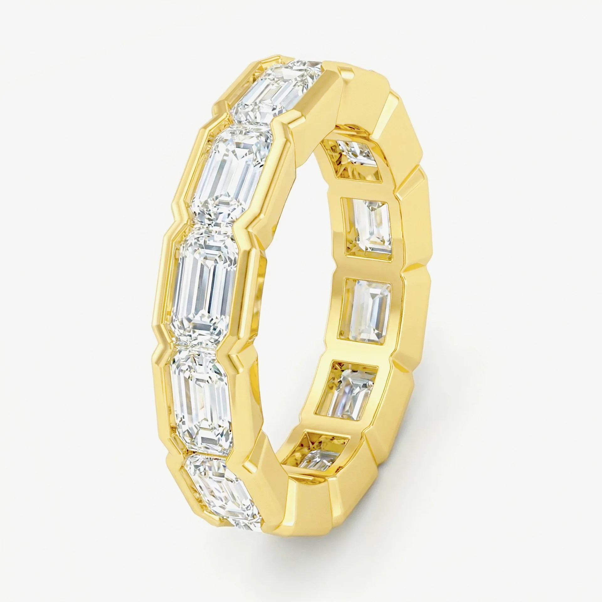 

3*5mm Emerald Cut D Color Moissanite Ring S925 Sterling Silver Light Luxury Wedding Band Fine Jewelry Gift for Women
