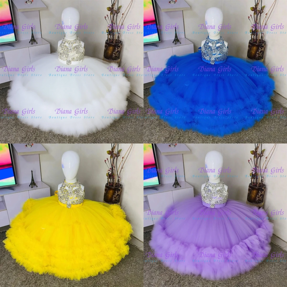 

Luxury Quality Layered Flower Girl Dress Tulle Fluffy With Exquisite Applique For Kids Birthday Party Evening Ball Gowns
