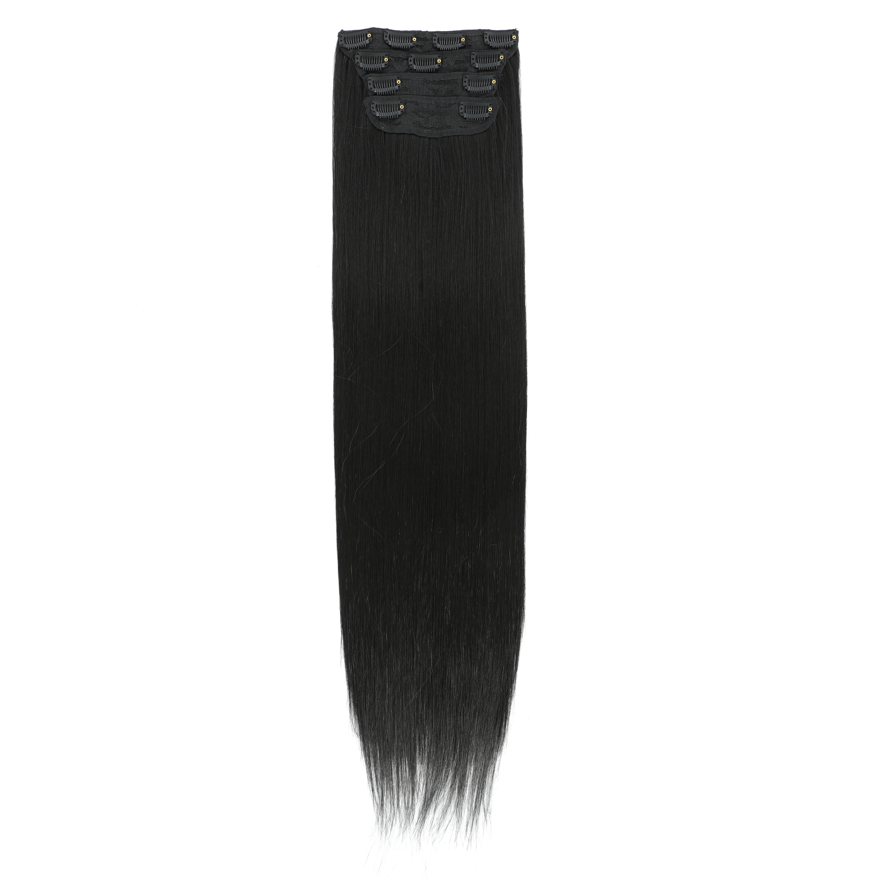 Straight Synthetic Clip On Hair Extension 4Pcs/Set 24inch Straight Hairpiece Curly 11 Clips In Hair Ombre Heat Resistant Fiber image 6