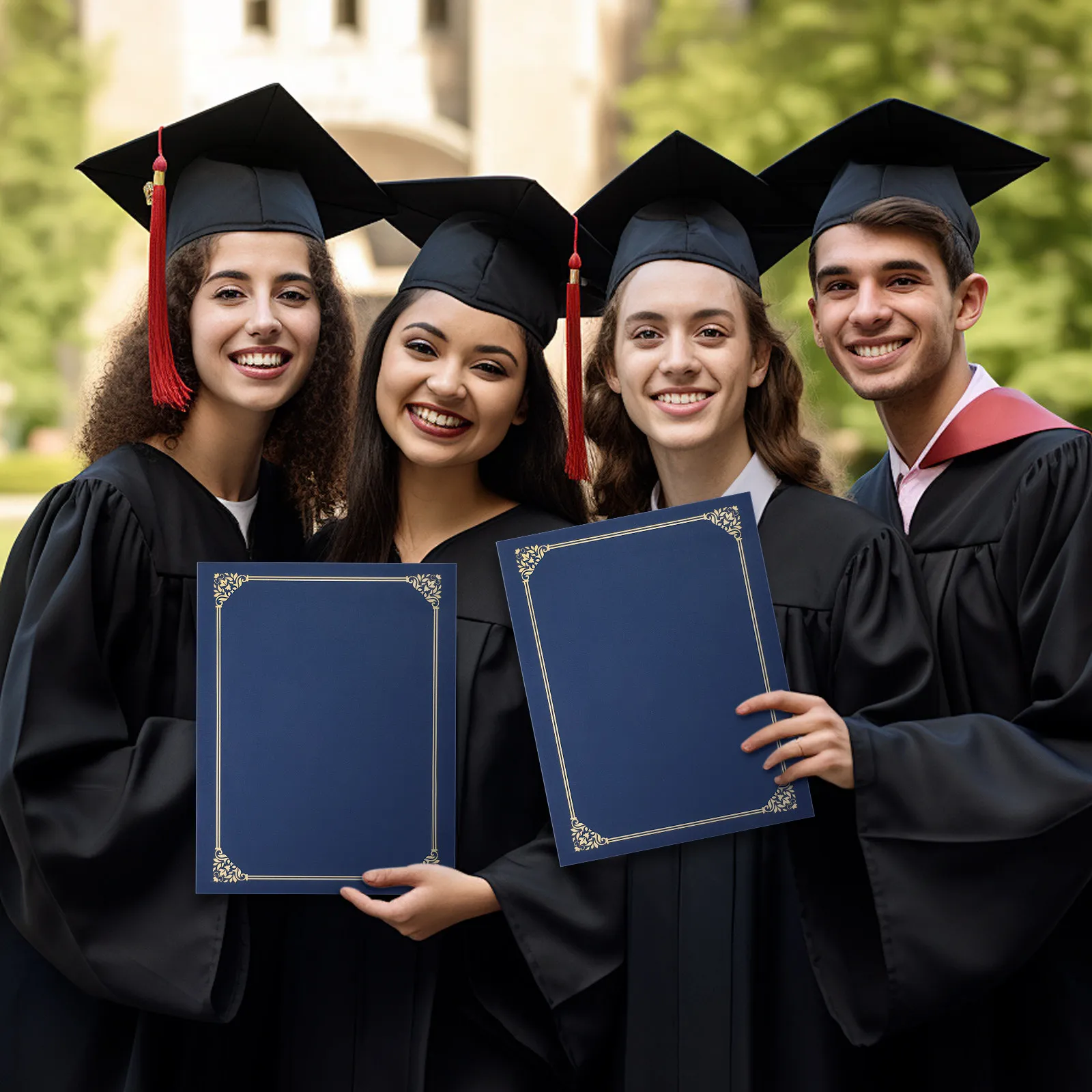 

30pcs Foil Border Certificate Covers Sturdy Paper Award Holder Diploma Graduation Marriage Appreciation Display Folder