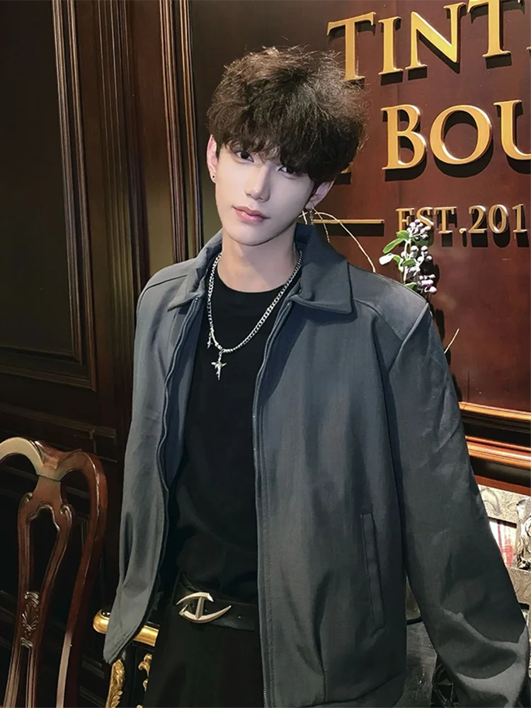 

Мужской костюм Cleanfit: куртка свободного кроя, повседневный стиль, полиэстер, длинный рукав, застежка-молния, без капюшона