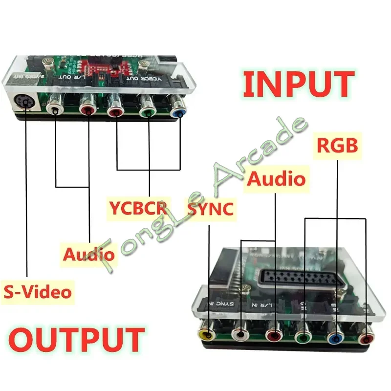 

SCART RGBS to YUV YCBCR Video Converter SCART (JAP) & SCART (EUR) to YCBCR PCB Converting BOX for MD / SS / DC / PS/ SFC console