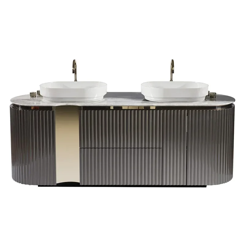 Star hotel villa bathroom double stainless steel face wash basin